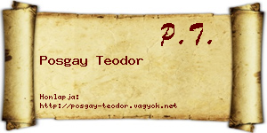 Posgay Teodor névjegykártya